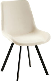 Eetkamerstoel Lewes fluweel creme creme