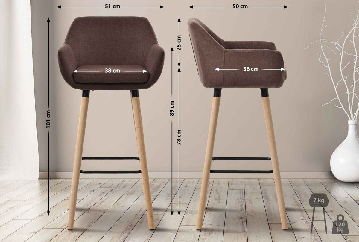 Barkruk Grant Stof koffie coffee