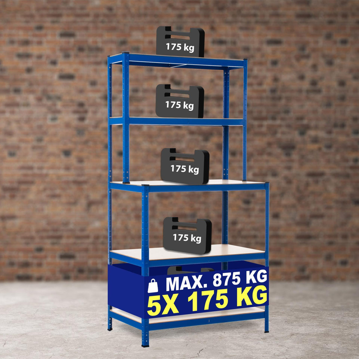 Heavy-duty rack met werkbank blauw blau