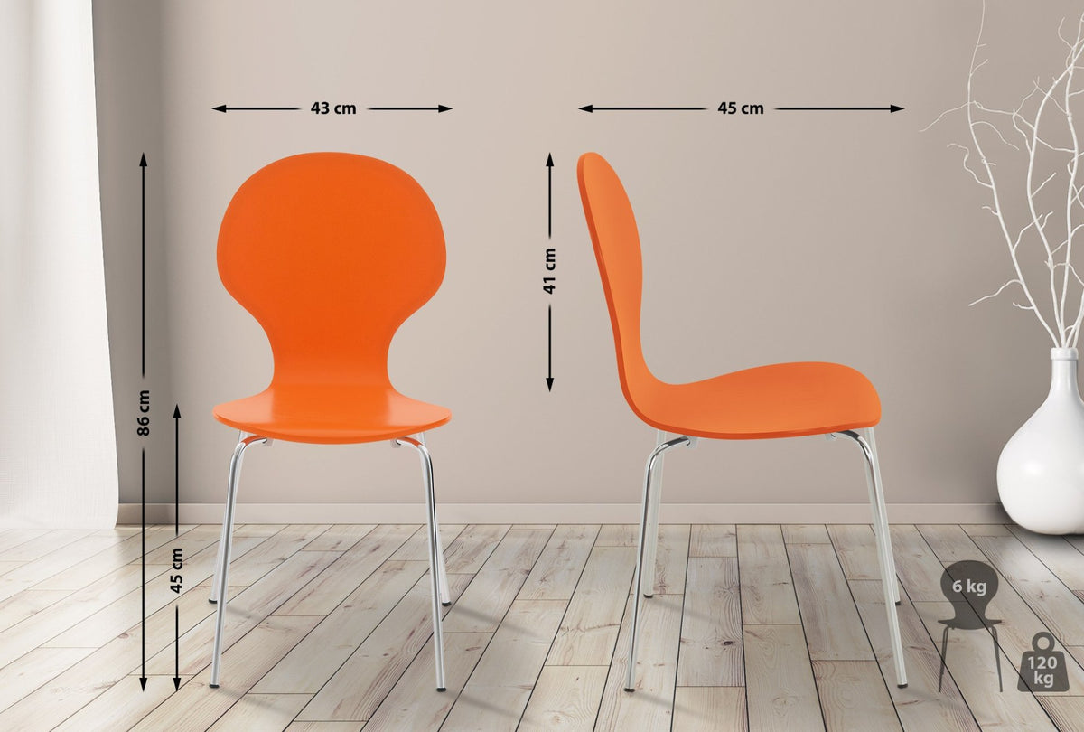Set van 2 stapelstoelen Diego oranje orange