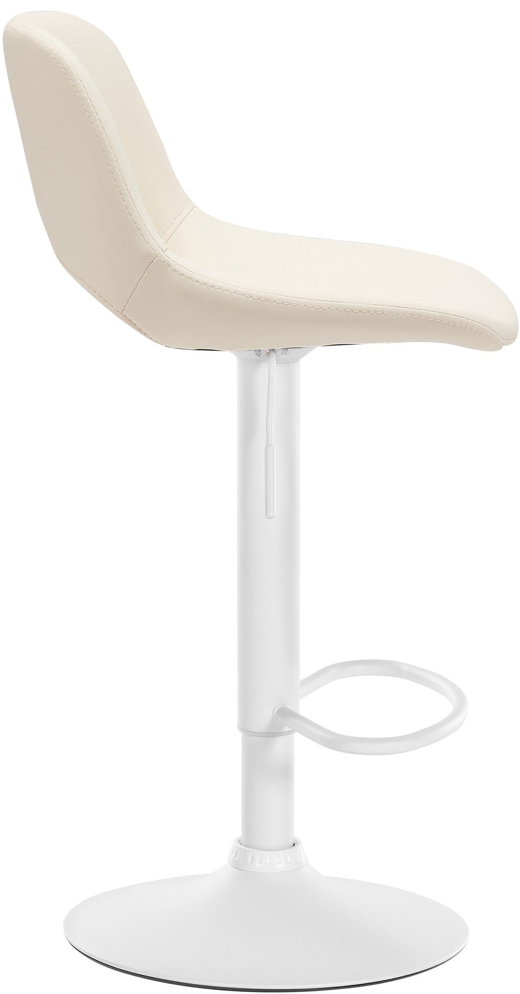 Barkruk Camden kunstleer creme,Metaal mat wit creme