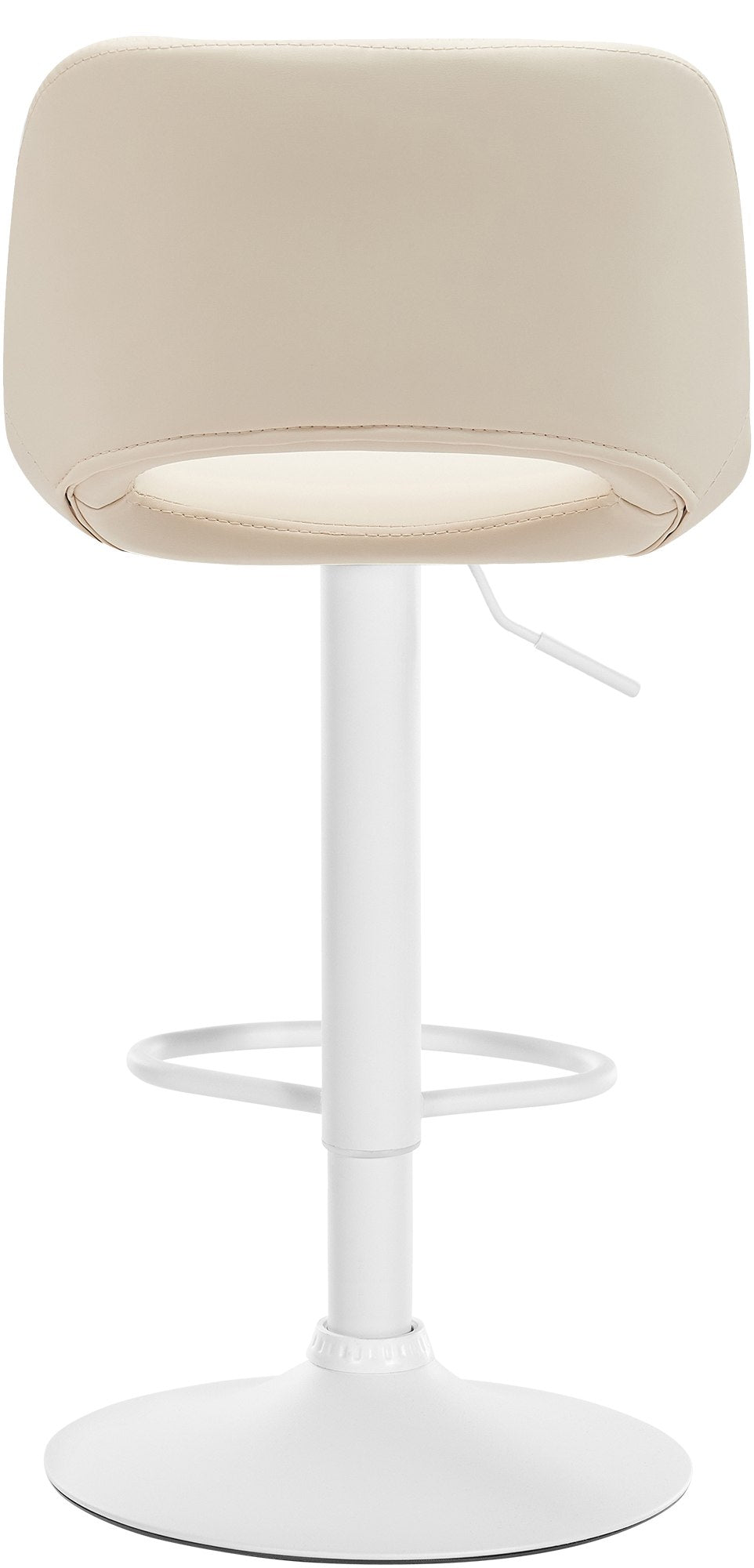 Barkruk Camden kunstleer creme,Metaal mat wit creme