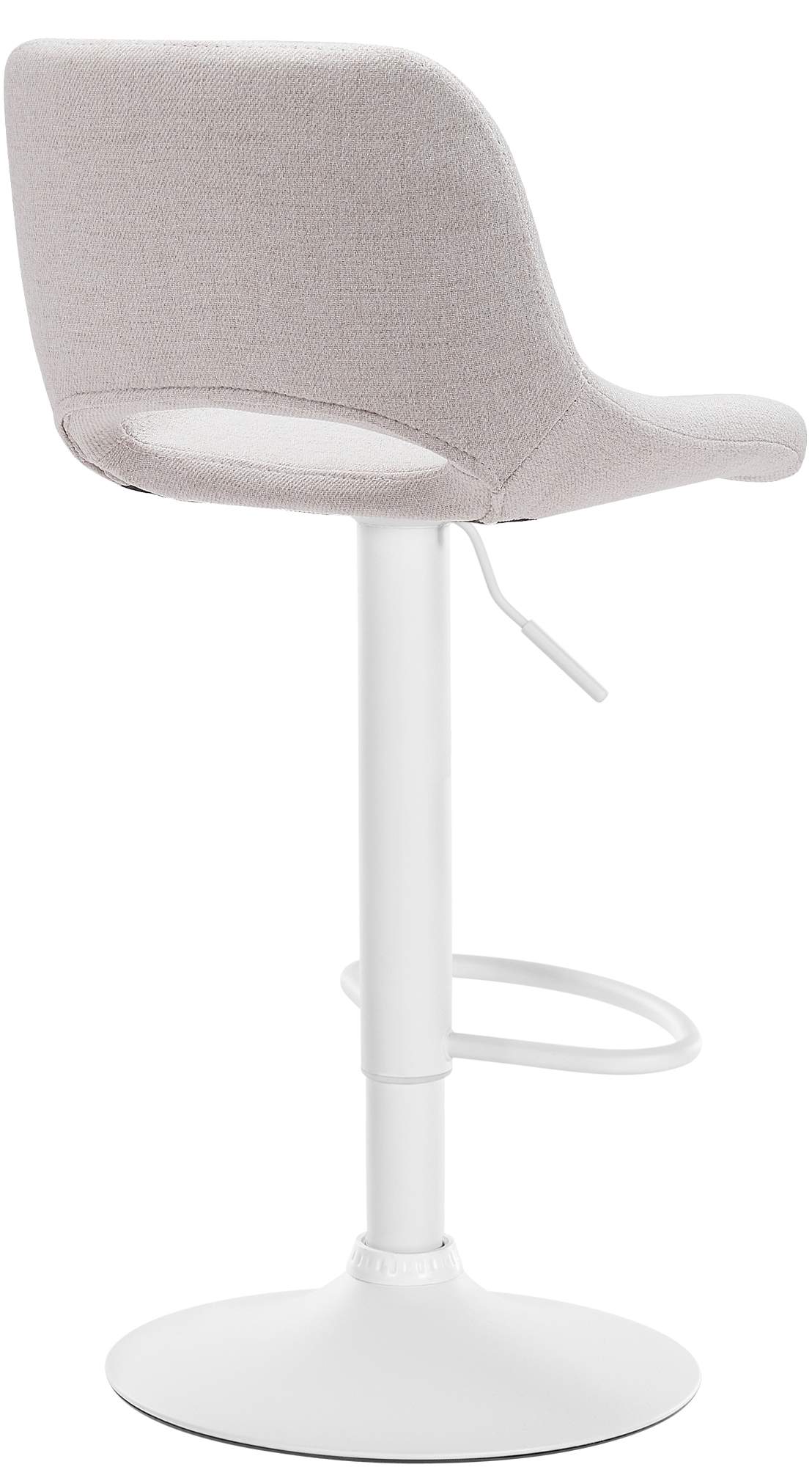Barkruk Camden Stof creme,Metaal mat wit creme