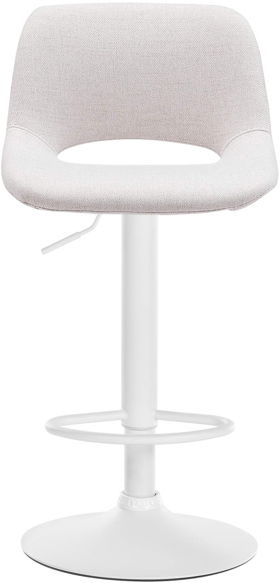 Barkruk Camden Stof creme,Metaal mat wit creme