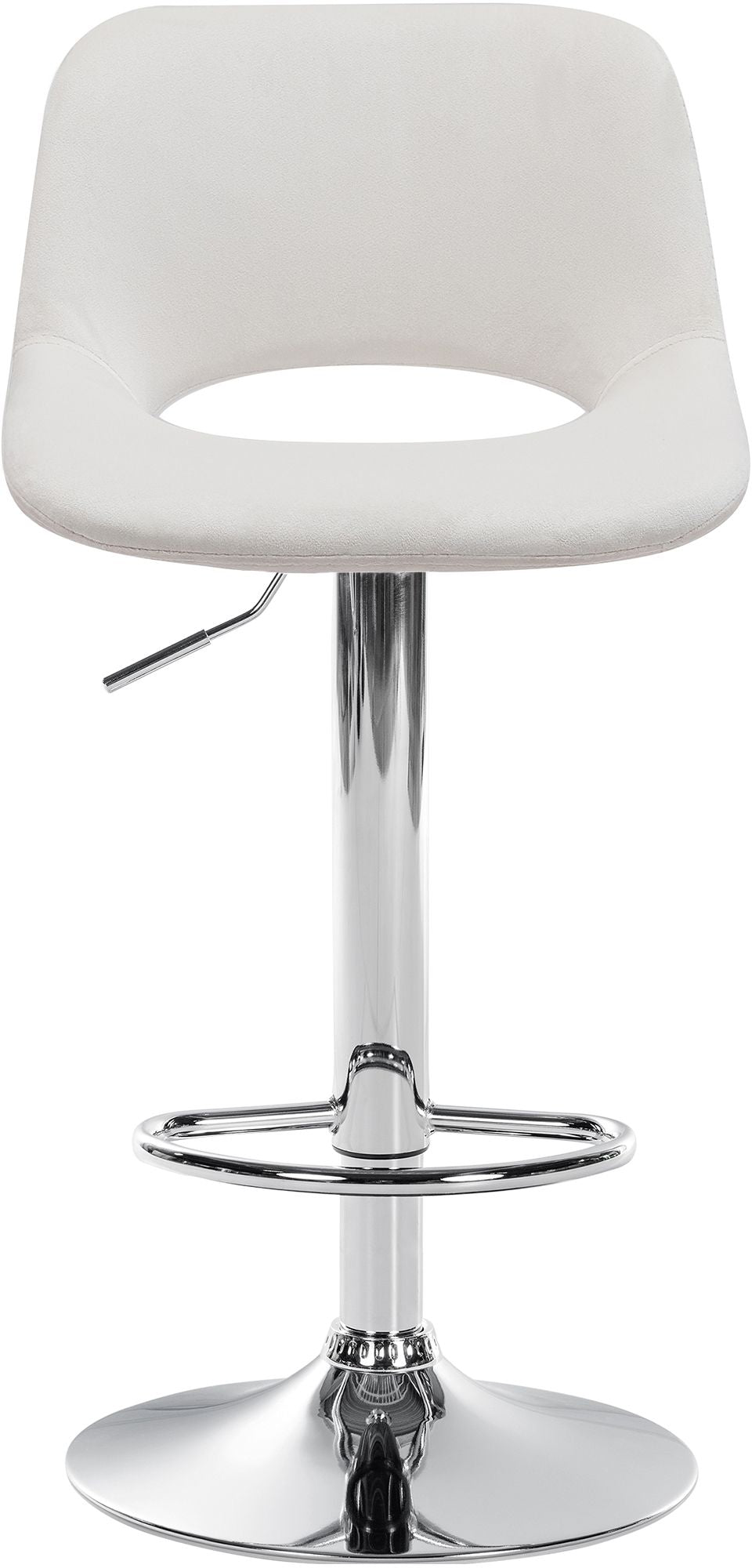 Barkruk Camden fluweel creme,Metaal in chroomoptiek creme