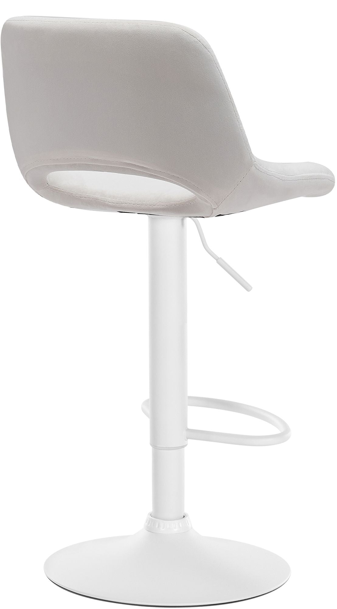 Barkruk Camden fluweel creme,Metaal mat wit creme