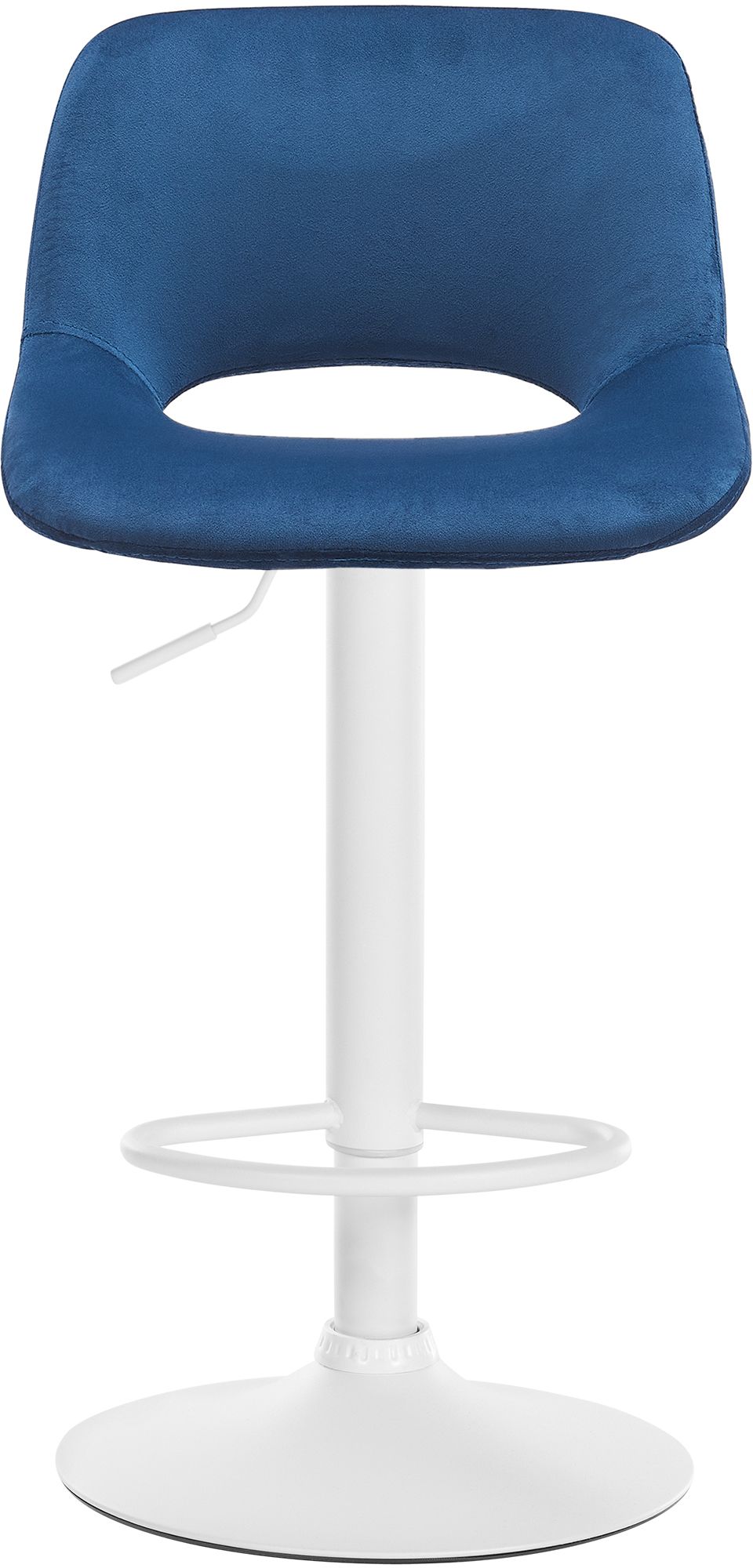Barkruk Camden fluweel blauw,Metaal mat wit blau
