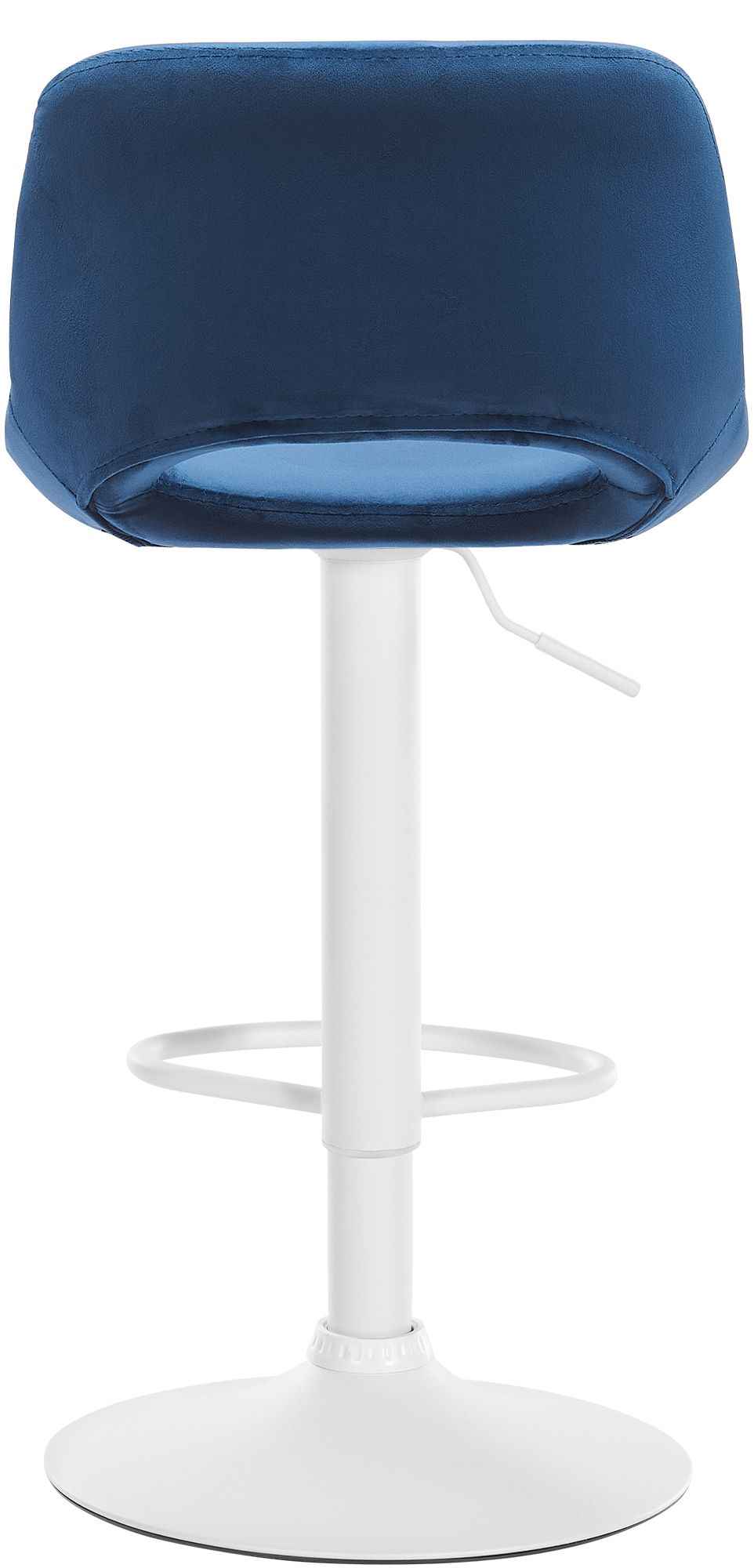 Barkruk Camden fluweel blauw,Metaal mat wit blau