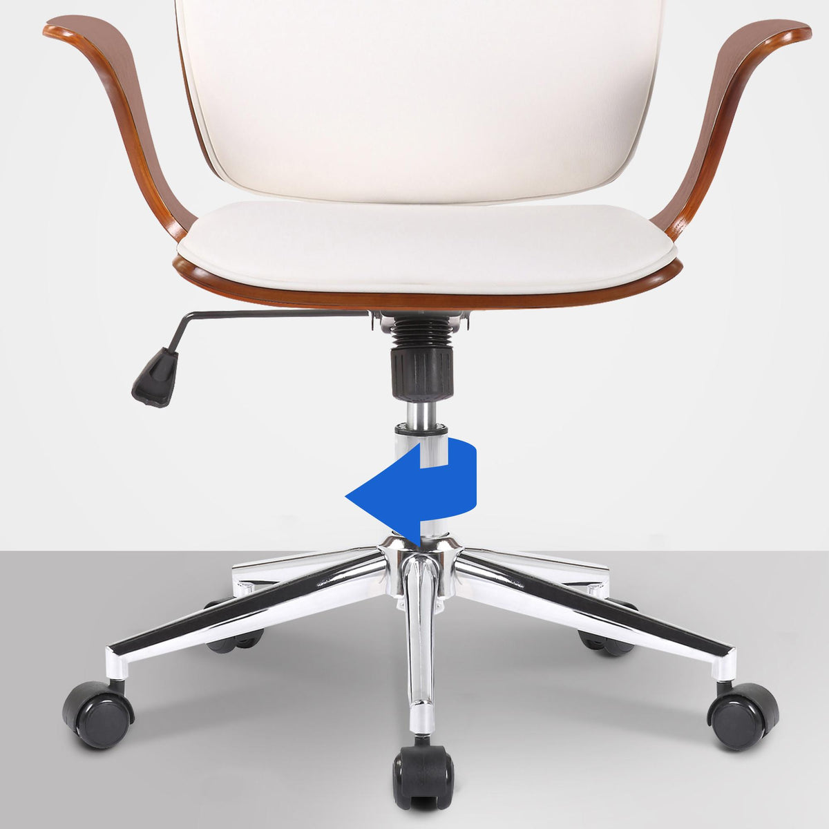 Bureaustoel Burbank walnoot/wit,Kunstleer walnuss/weiß