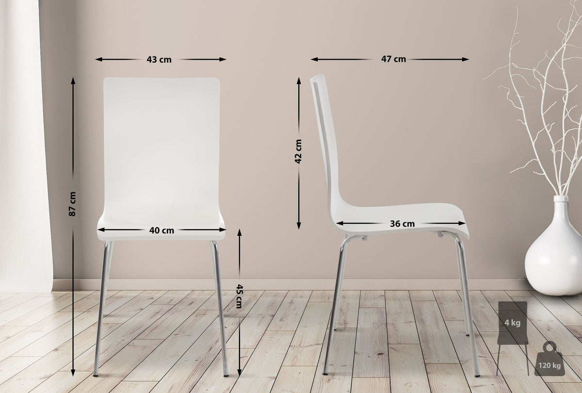 Set van 4 Pepe bezoekersstoelen wit weiß