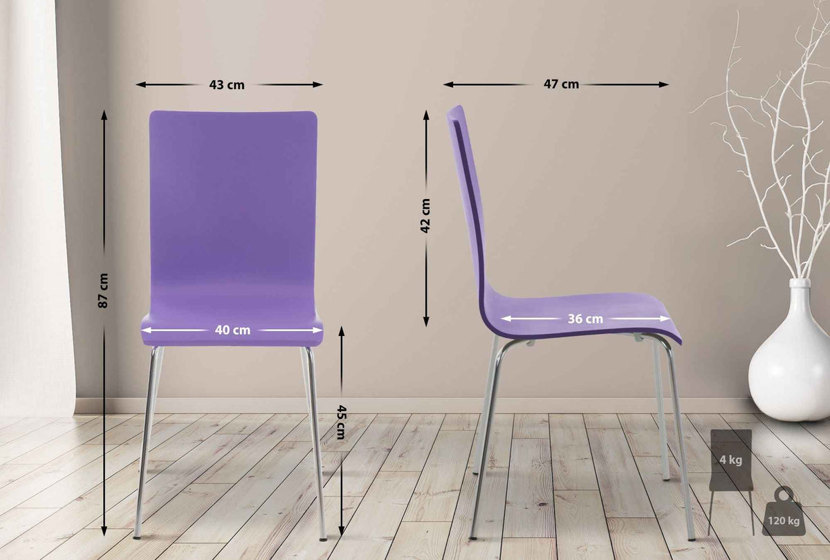 Set van 2 bezoekersstoel Pepe purper lila