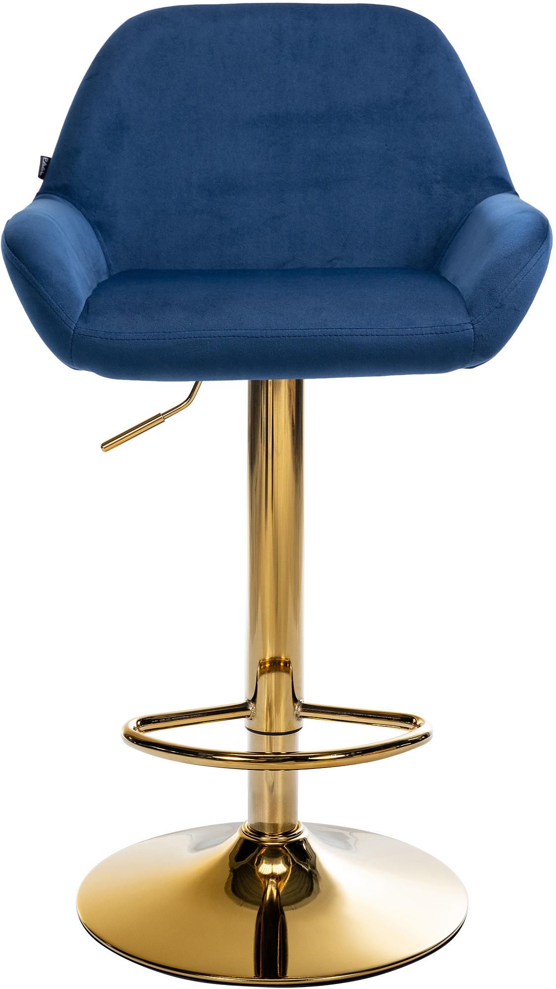 Barkruk Braga goud fluweel blauw blau