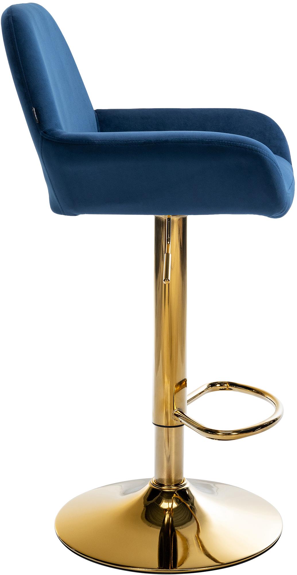 Barkruk Braga goud fluweel blauw blau