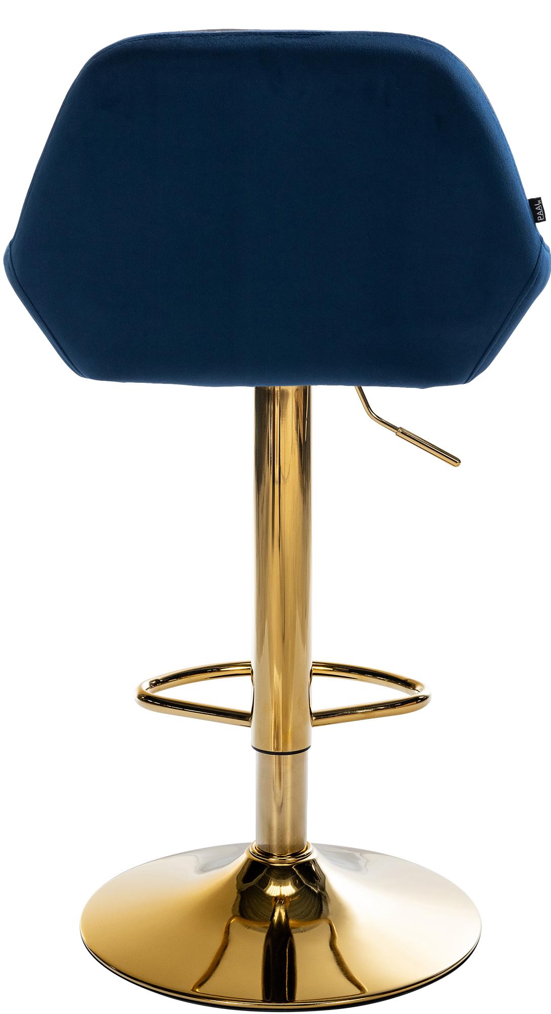 Set van 2 barkrukken Braga goud fluweel blauw blau