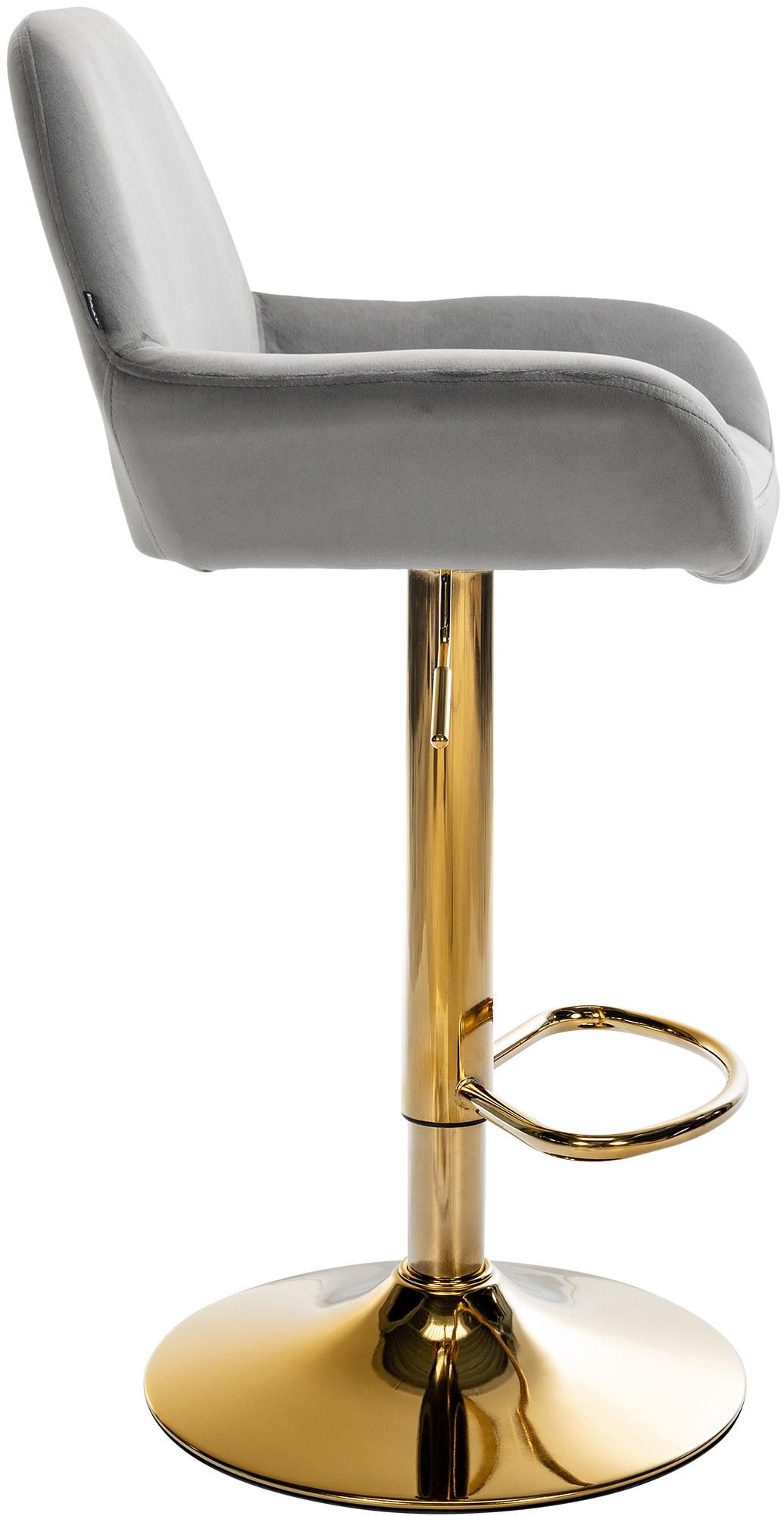 Set van 2 barkrukken Braga goud fluweel grijs grau