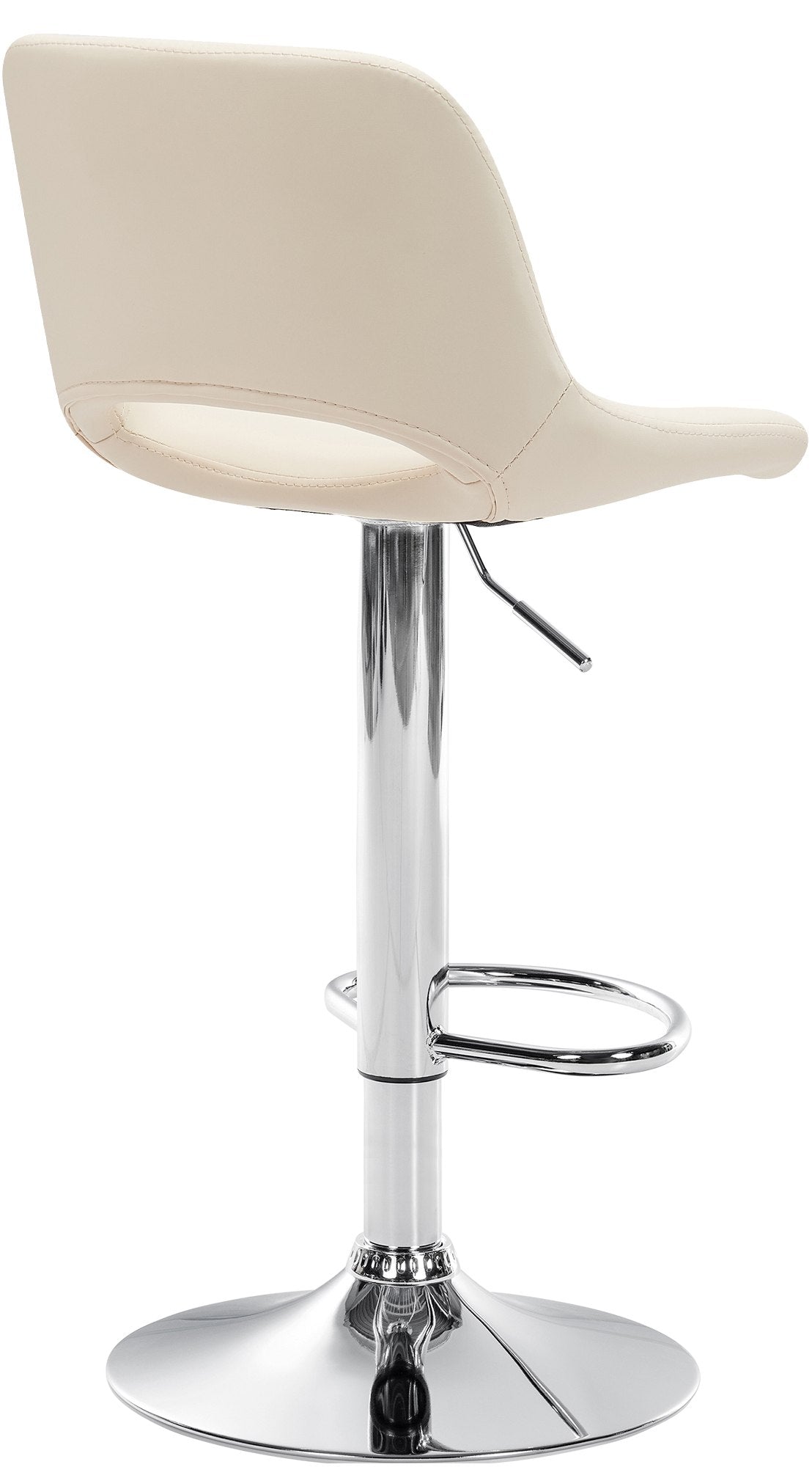 Set van 2 barkrukken Camden kunstleer creme,Metaal in chroomoptiek creme