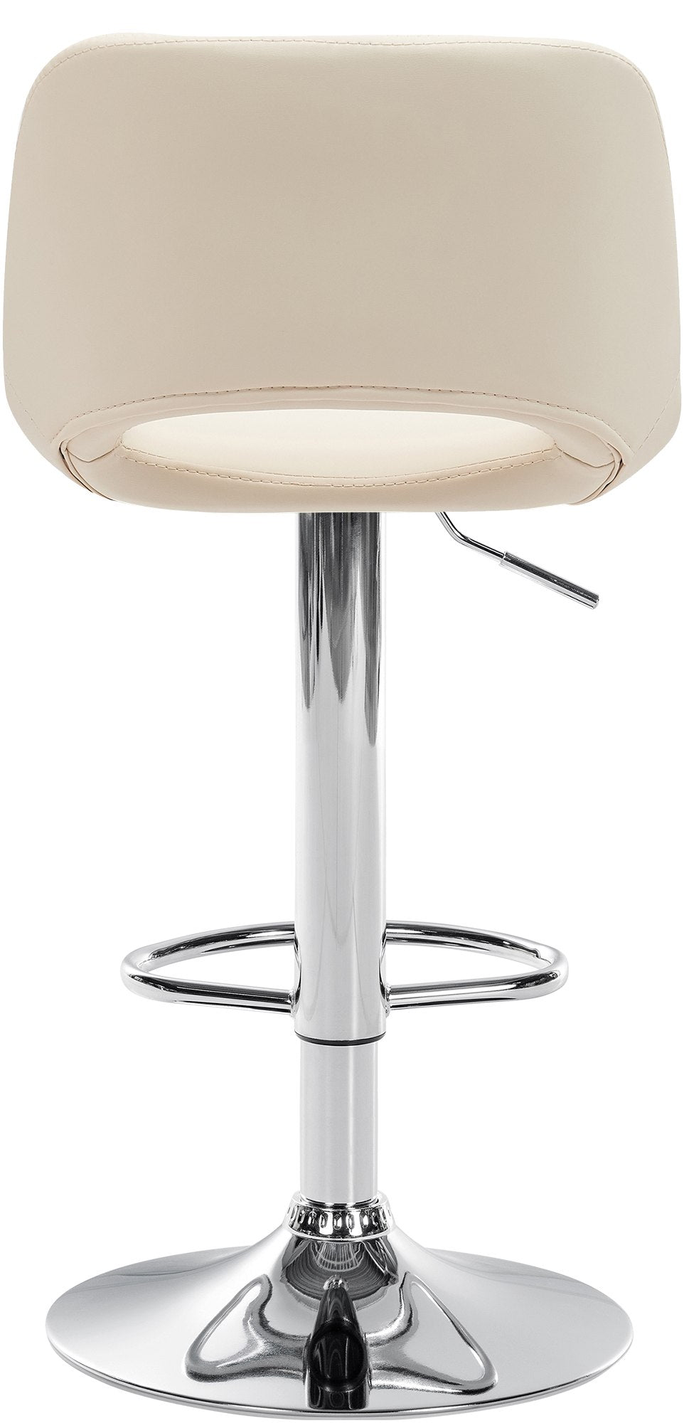 Set van 2 barkrukken Camden kunstleer creme,Metaal in chroomoptiek creme