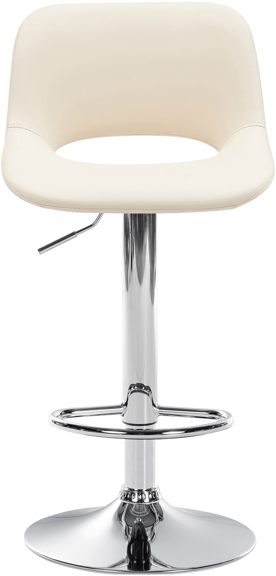 Set van 2 barkrukken Camden kunstleer creme,Metaal in chroomoptiek creme