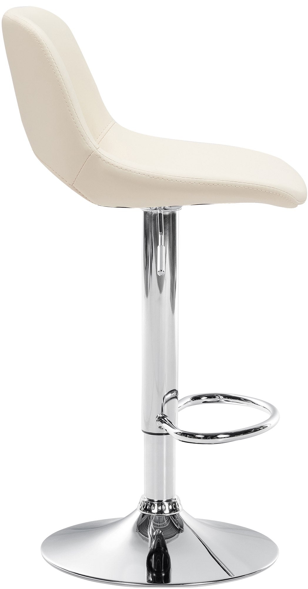 Set van 2 barkrukken Camden kunstleer creme,Metaal in chroomoptiek creme