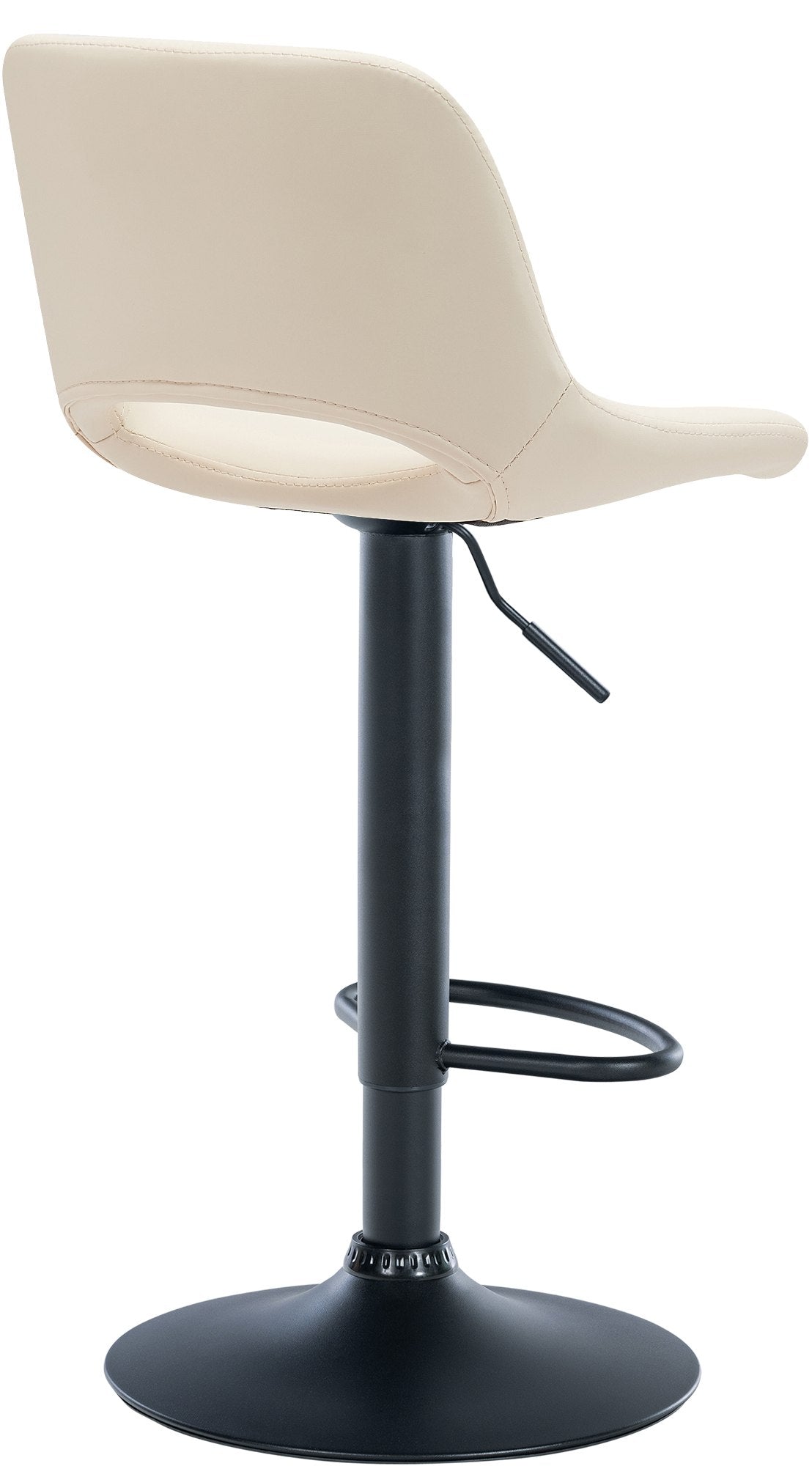 Set van 2 barkrukken Camden kunstleer creme,Metaal mat zwart creme