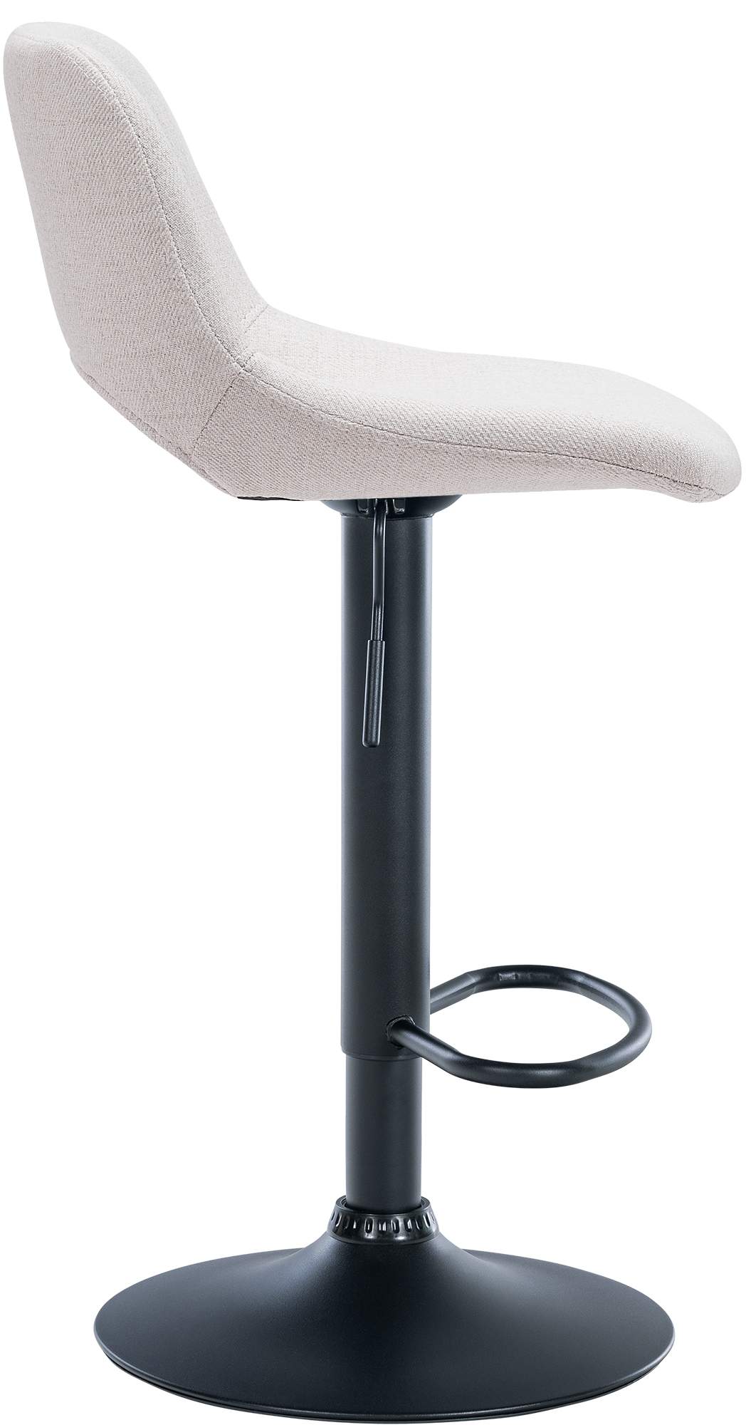 Set van 2 barkrukken Camden stof creme,Metaal mat zwart creme