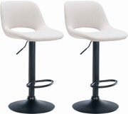 Set van 2 barkrukken Camden stof creme,Metaal mat zwart creme