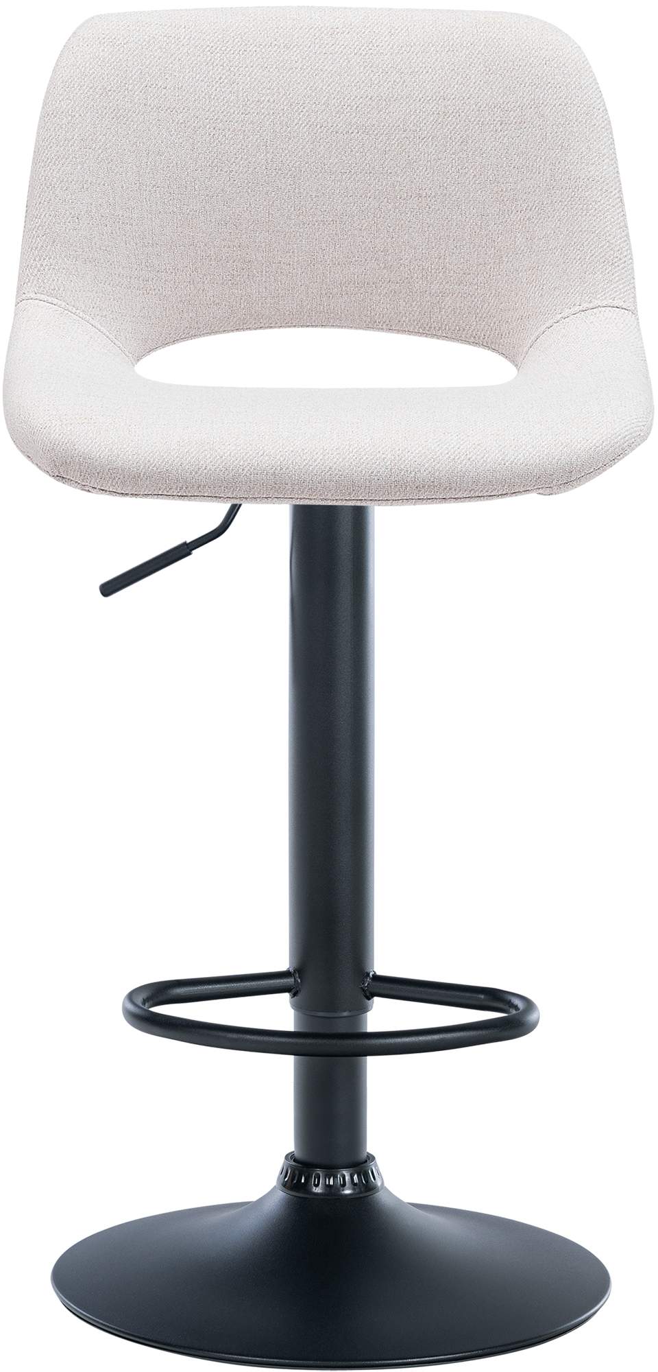 Set van 2 barkrukken Camden stof creme,Metaal mat zwart creme