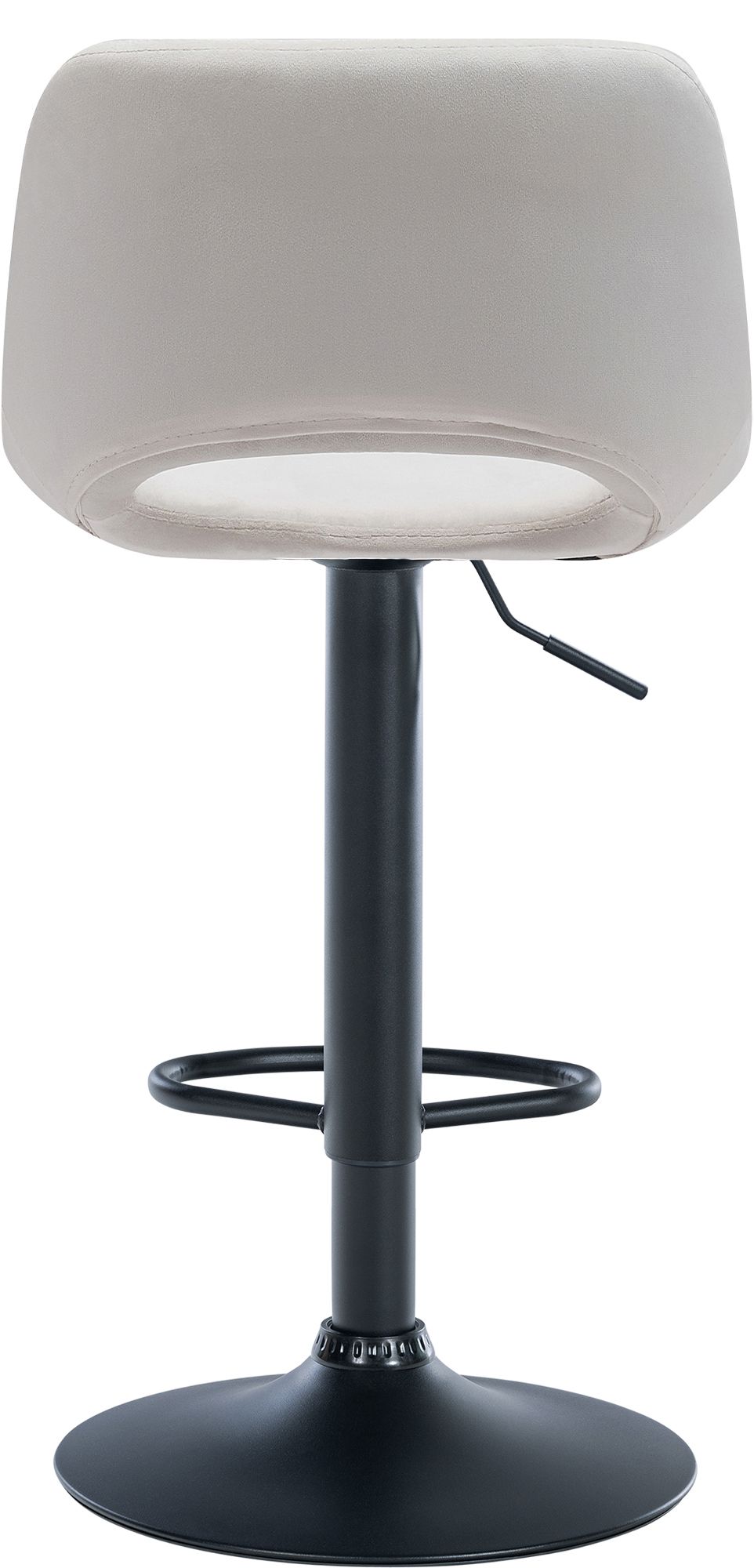 Set van 2 barkrukken Camden fluweel creme,Metaal mat zwart creme
