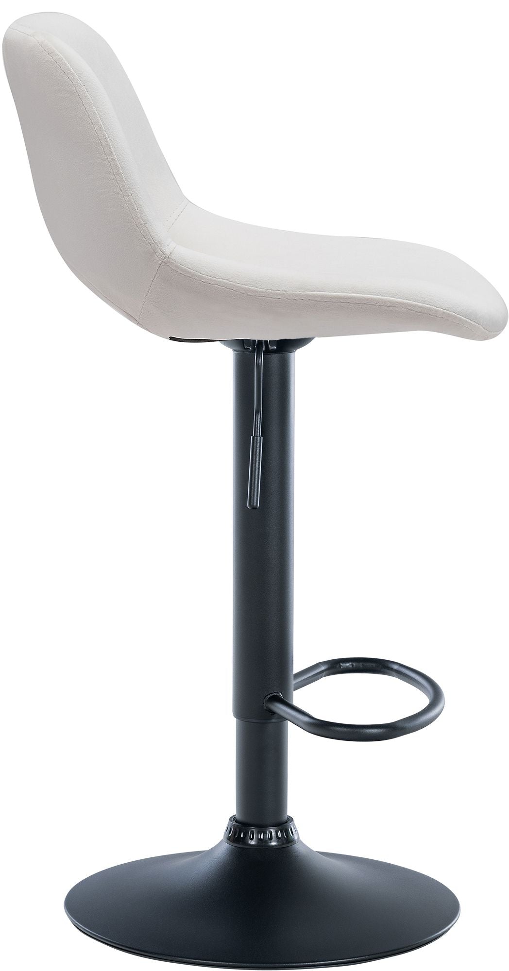 Set van 2 barkrukken Camden fluweel creme,Metaal mat zwart creme