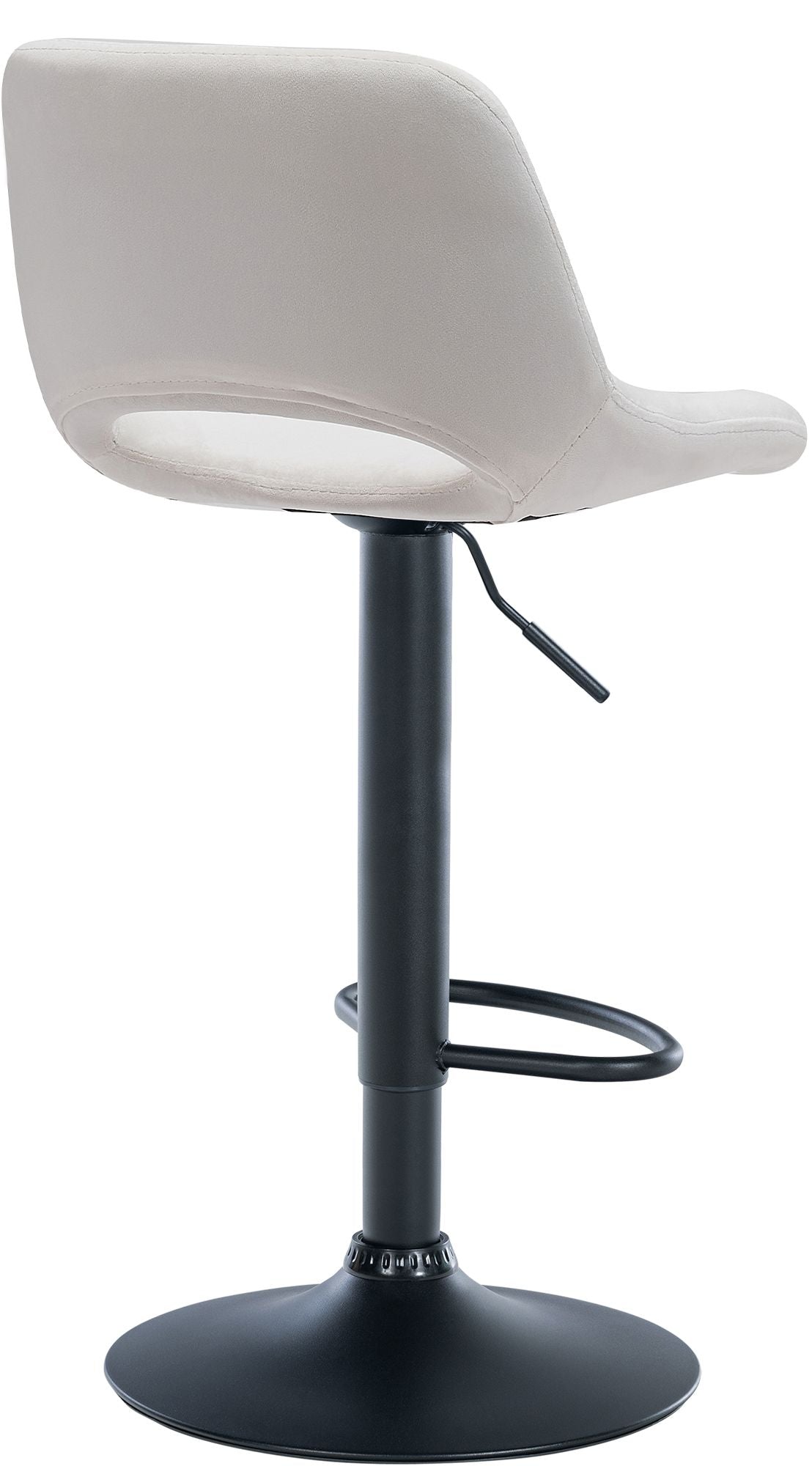 Set van 2 barkrukken Camden fluweel creme,Metaal mat zwart creme