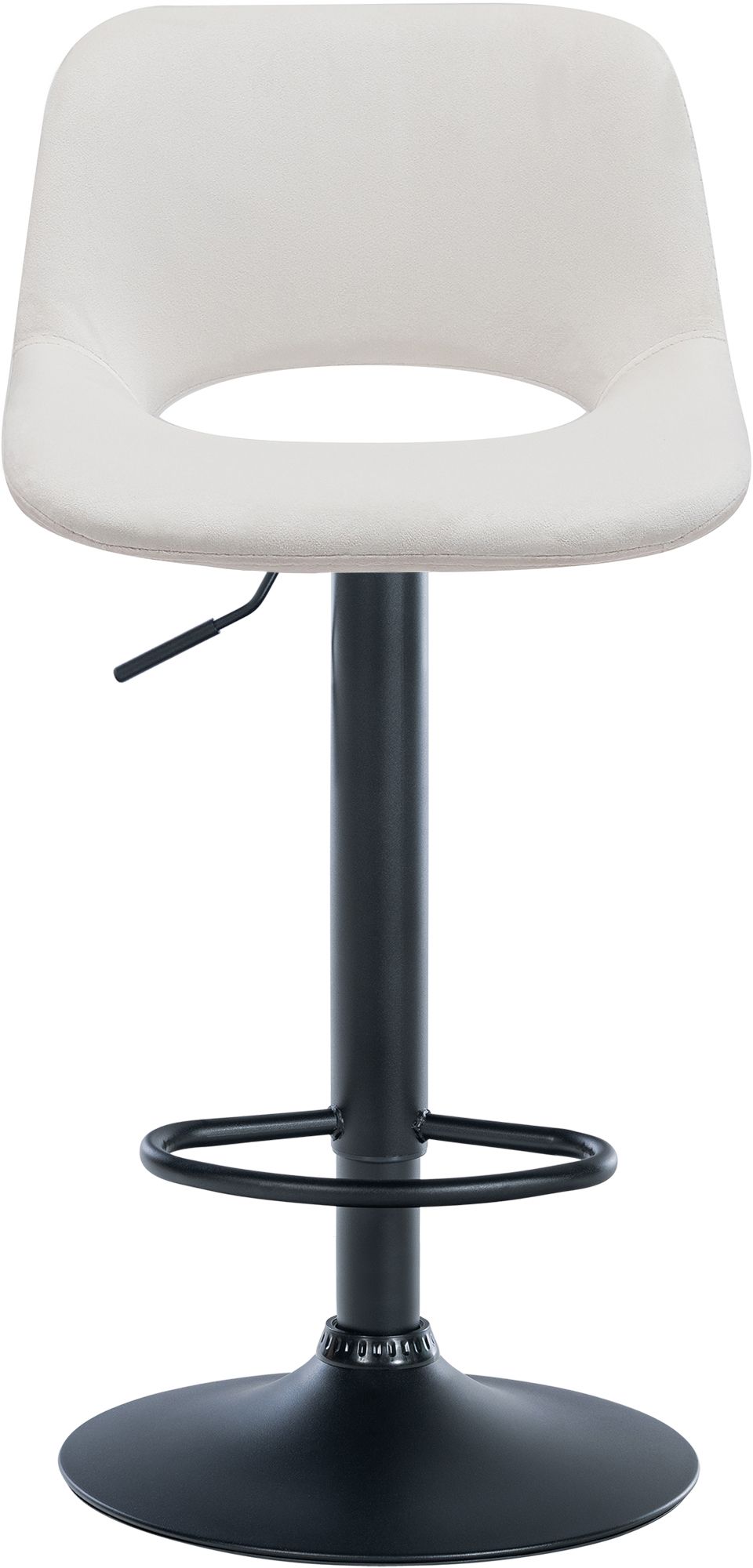 Set van 2 barkrukken Camden fluweel creme,Metaal mat zwart creme