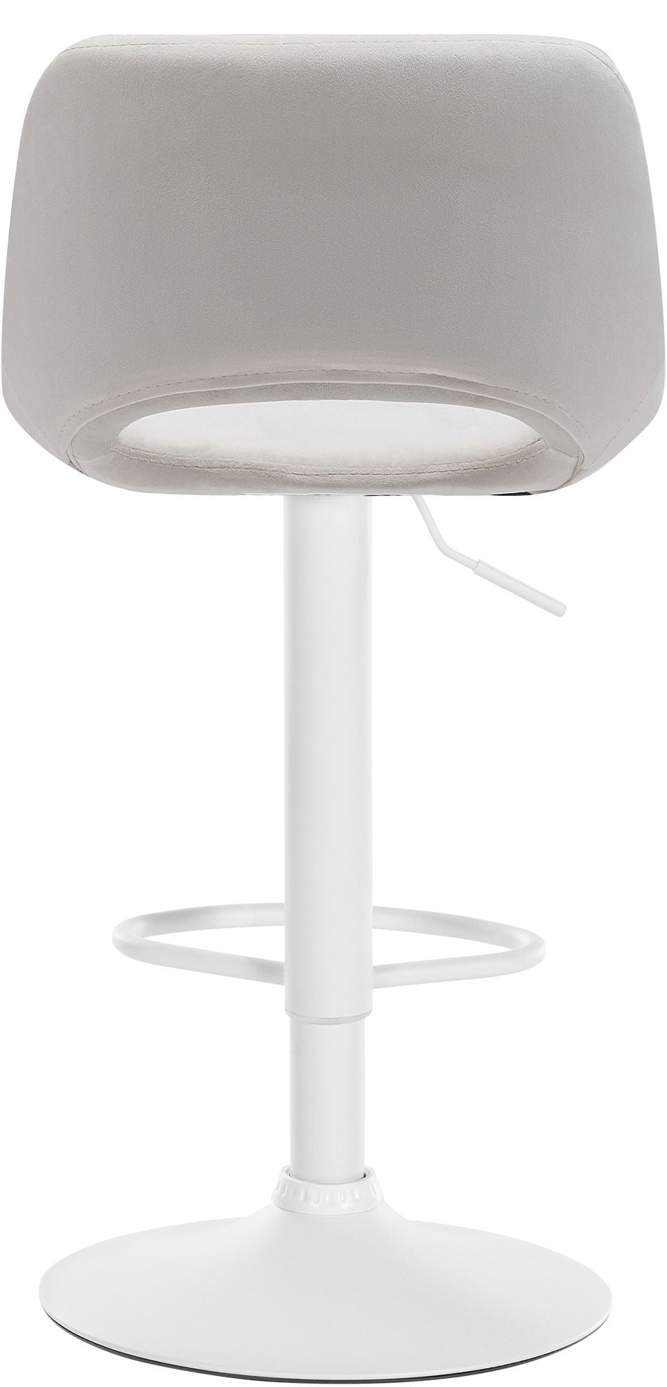 Set van 2 barkrukken Camden fluweel creme,Metaal mat wit creme