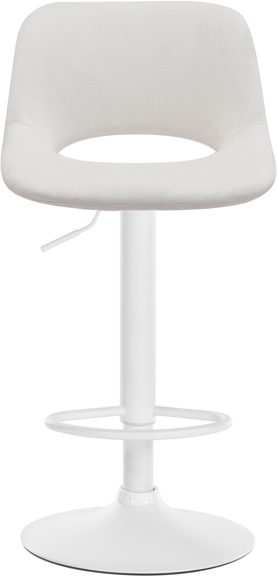 Set van 2 barkrukken Camden fluweel creme,Metaal mat wit creme