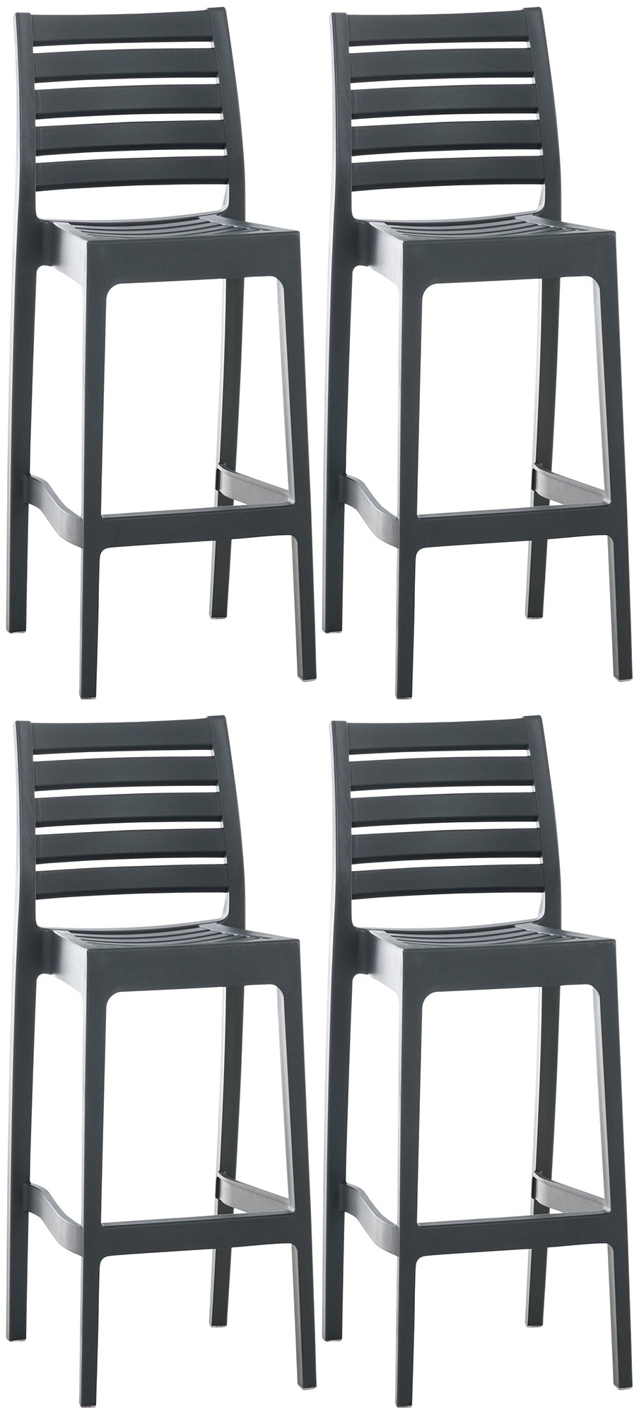 Set van 4 barkrukken Ares donkergrijs dunkelgrau