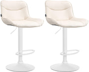Set van 2 barkrukken Vonore kunstleer creme,wit creme