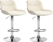 Set van 2 barkrukken Vonore stof creme,chroom creme