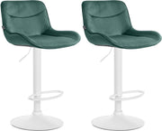 Set van 2 barkrukken Vonore fluweel groen,wit grün