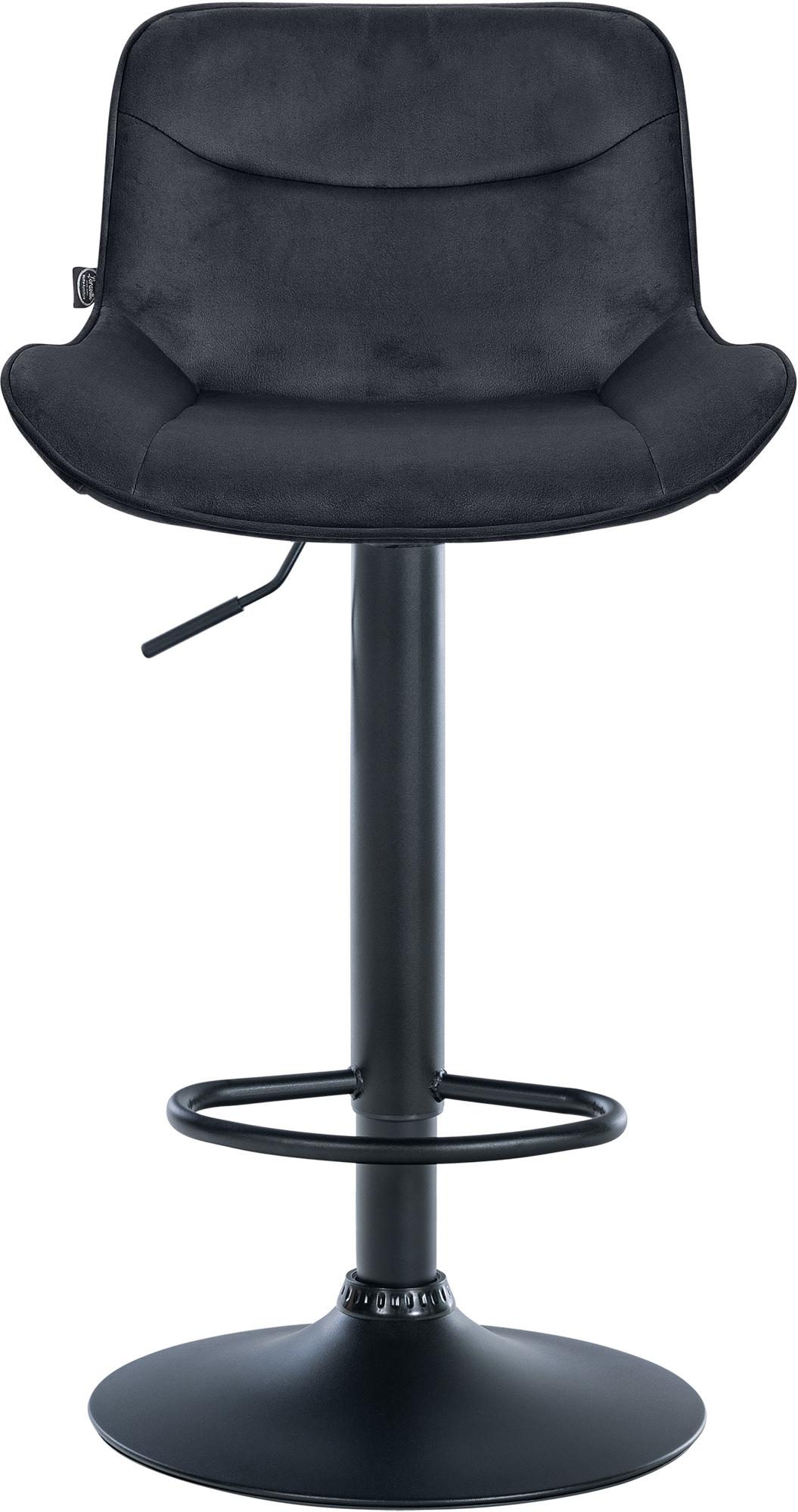 Set van 2 barkrukken Vonore fluweel zwart,zwart schwarz