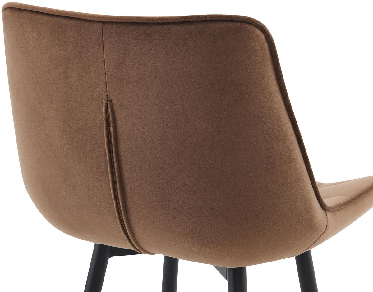 Set van 2 barkrukken Dartford bruin,Fluweel braun