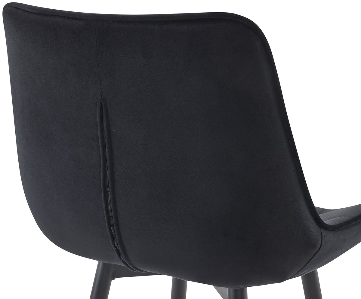 Set van 2 barkrukken Dartford zwart,Fluweel schwarz