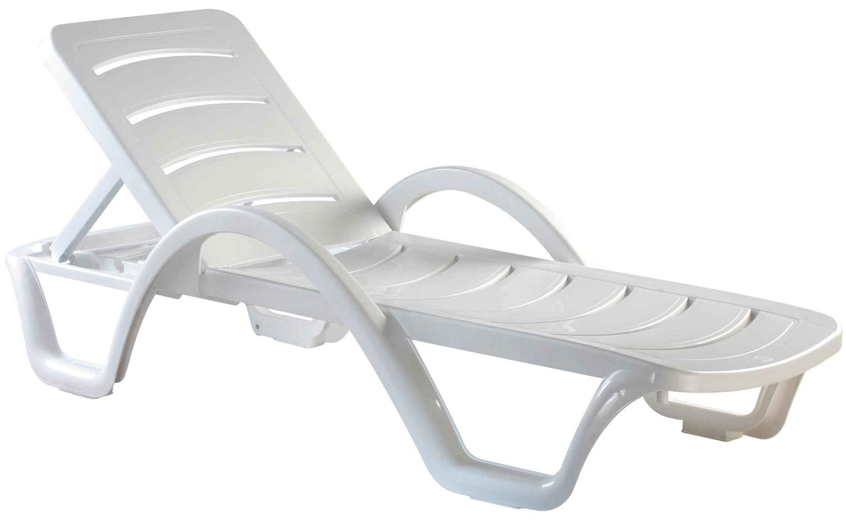 Set van 10 ligstoelen Havana wit weiß
