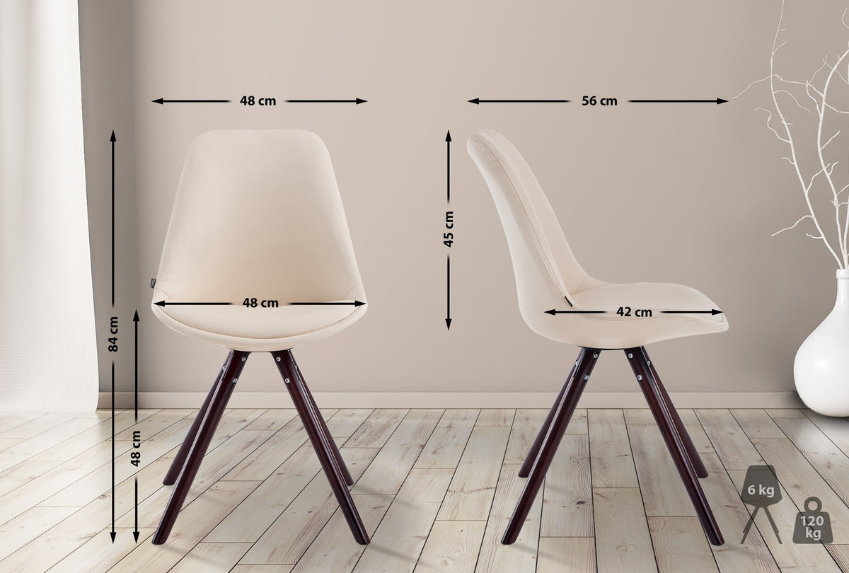 Eetkamerstoel Laval Rond cappuccino,creme creme