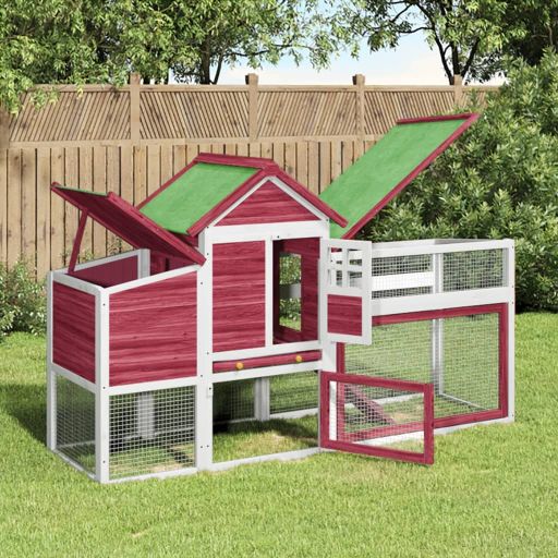 vidaXL Kippenhok 186,5x58,5x113 cm massief grenenhout grijs - Aashly