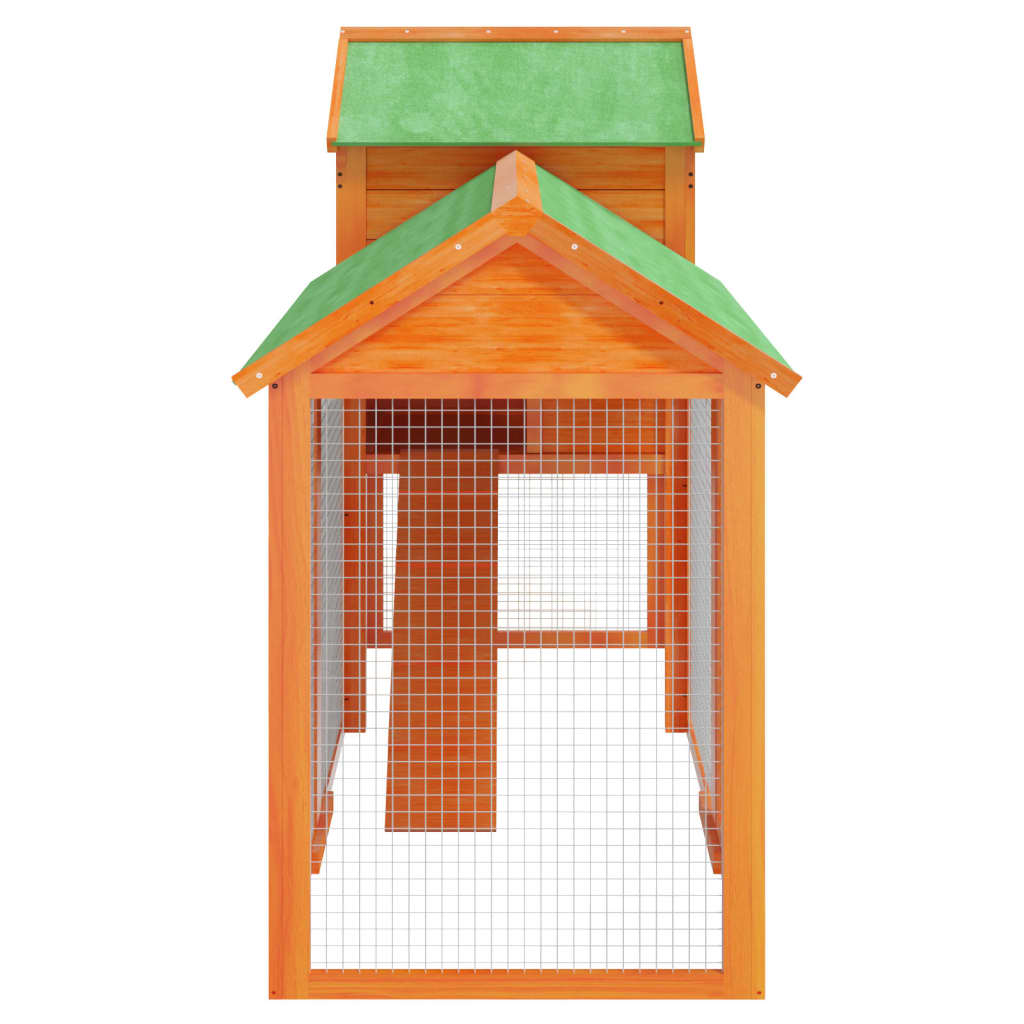 vidaXL Kippenhok 193x65x117 cm massief grenenhout mokkakleurig - Aashly