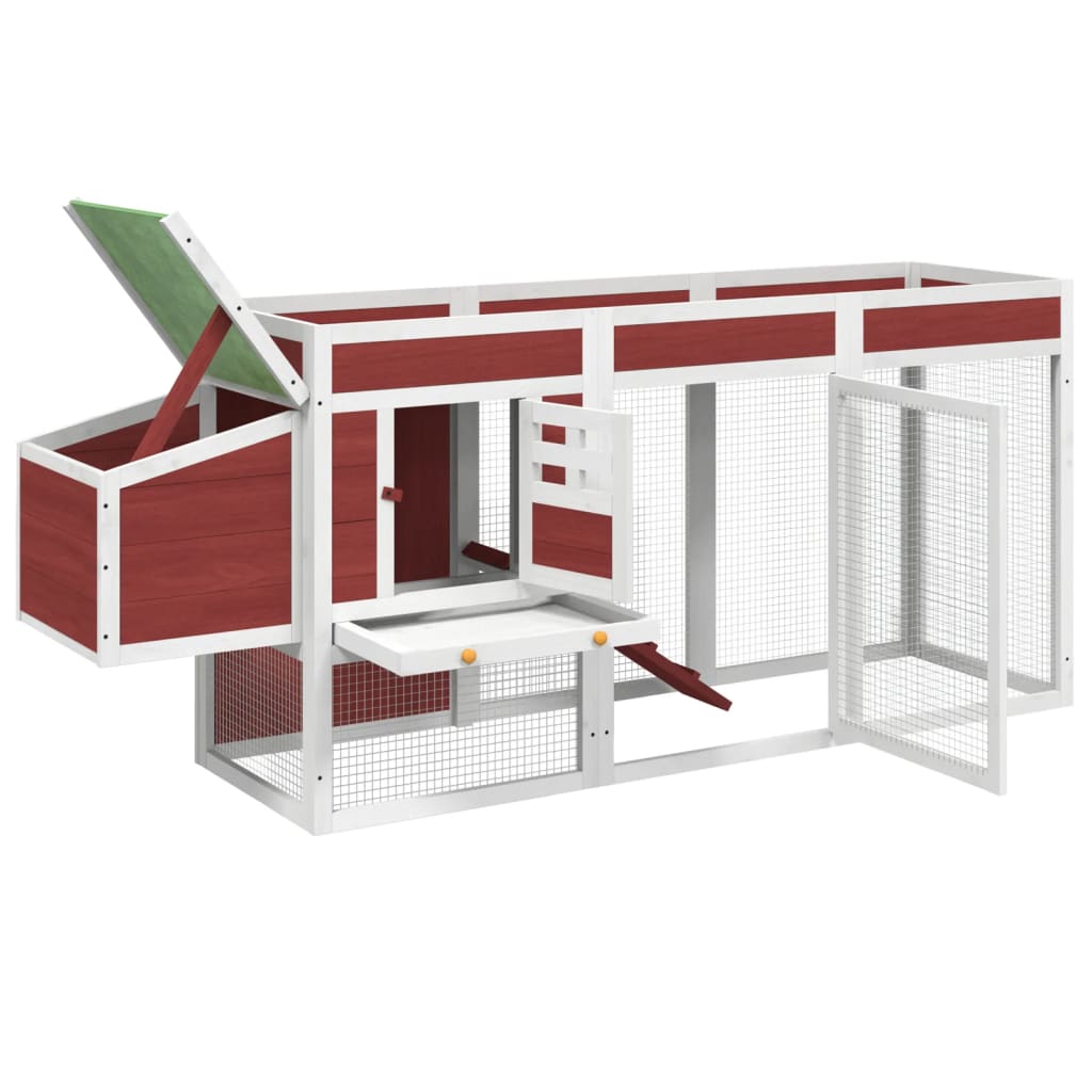 vidaXL Kippenhok 204x50x84 cm massief grenenhout bruin - Aashly