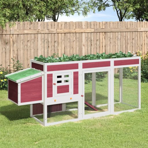 vidaXL Kippenhok 204x50x84 cm massief grenenhout bruin - Aashly