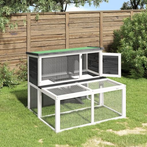 vidaXL Konijnenhok 102x90x84,5 cm massief grenenhout bruin - Aashly