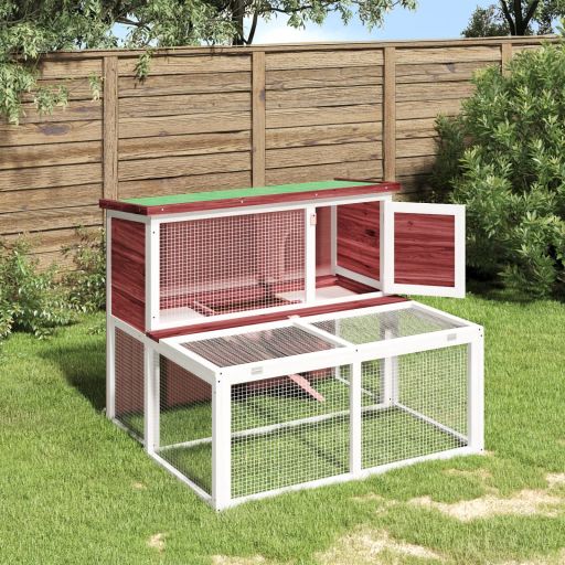 vidaXL Konijnenhok 102x90x84,5 cm massief grenenhout bruin - Aashly