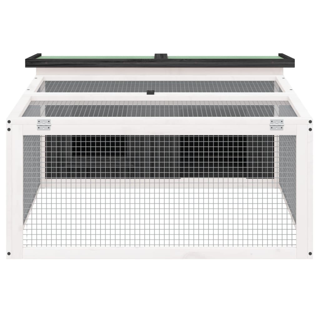 vidaXL Konijnenhok 117,5x97x47,5 cm massief grenenhout mokkakleurig - Aashly