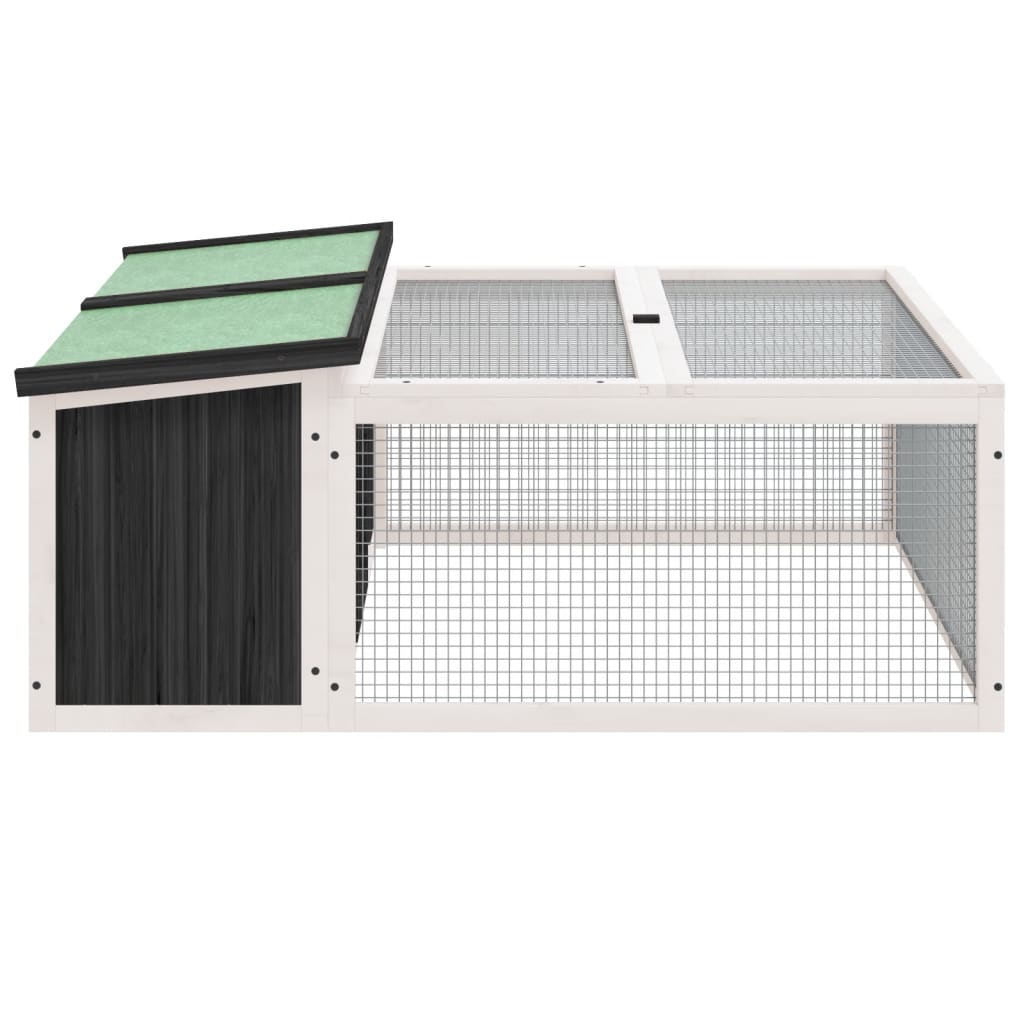 vidaXL Konijnenhok 117,5x97x47,5 cm massief grenenhout mokkakleurig - Aashly